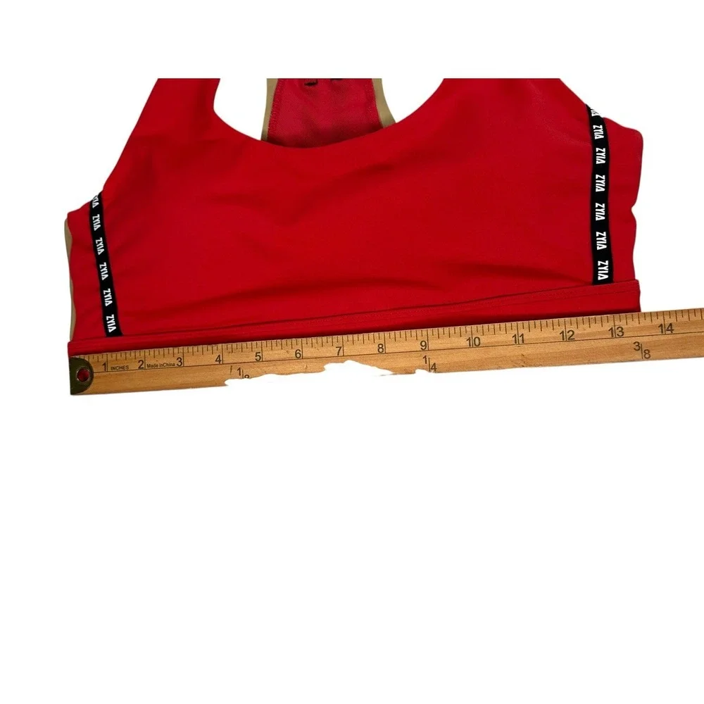 Zyia Beige on Red game day light tight Racerback bra Size Large Large‎